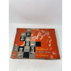 Vintage Gothic Sculptured Chess Set by Ganine Plastic 1475 Salon Ed 1961